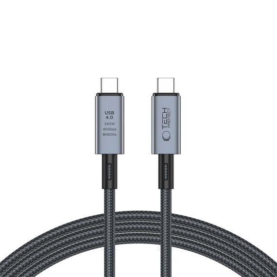 Tech-Protect UltraBoost Max USB-C 4.0 / USB-C 4.0 PD 240W 8K 40Gbps 2m cable - gray | Techbox