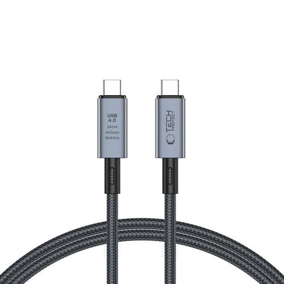 Tech-Protect UltraBoost Max USB-C 4.0 / USB-C 4.0 PD Cable 240W 8K 40Gbps 1m - Gray | Techbox