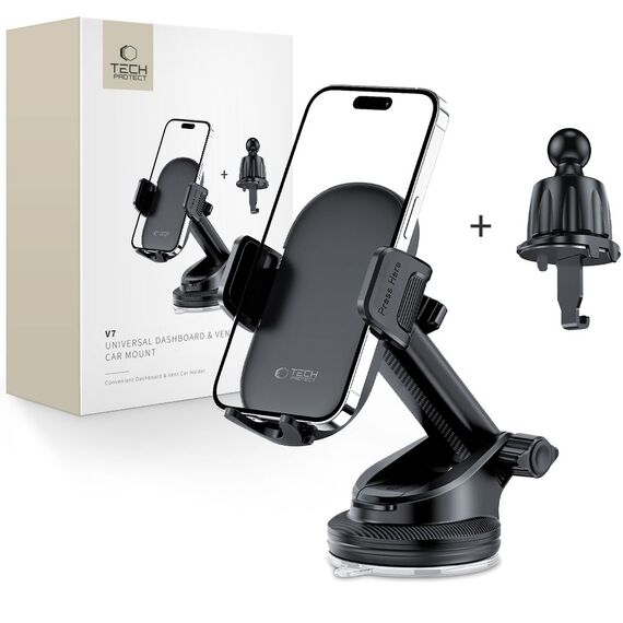 Tech-Protect V7 Car Phone Holder for Cockpit/Air Vent - Black | Techbox
