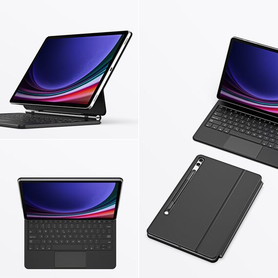 Dux Ducis Keyboard (MK Series) Case with Bluetooth Keyboard for Samsung Galaxy Tab S9+ / S8+ / S7+ - Black - Tablet Accessories - Tablet PC & Accessories - Techbox
