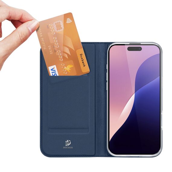 Dux Ducis Skin Pro iPhone 16 Pro Max Case with Flip and Card Slot - Blue | Techbox