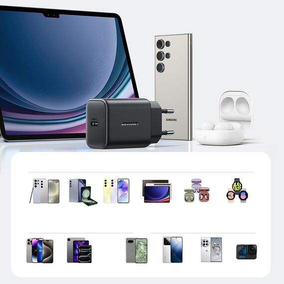 Joyroom JR-TCF23 USB-C 25W SFC / PPS / PD network charger - black - Travel Chargers - Smartphone Chargers - Techbox
