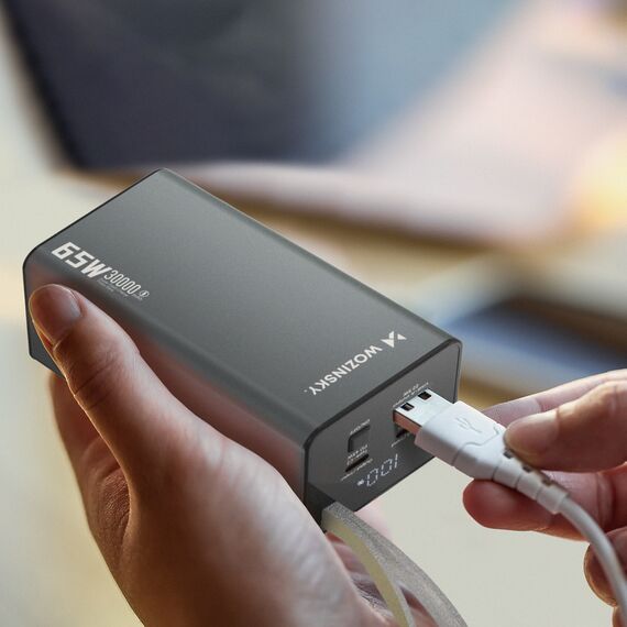 Powerbank Wozinsky K65+ 65W 30000mAh 2x USB-C, 1x USB-A 65W - black | Techbox