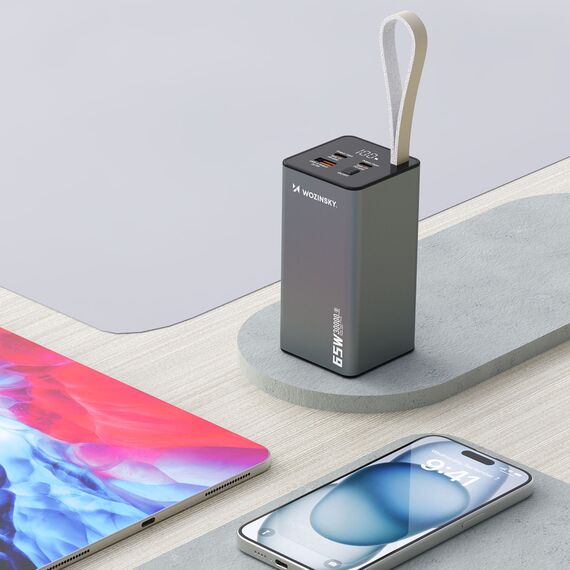 Powerbank Wozinsky K65+ 65W 30000mAh 2x USB-C, 1x USB-A 65W - black | Techbox