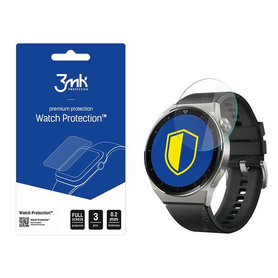 3mk Watch Protection™ v. FlexibleGlass hybrid glass on Huawei Watch GT 3 Pro 46 mm | Techbox