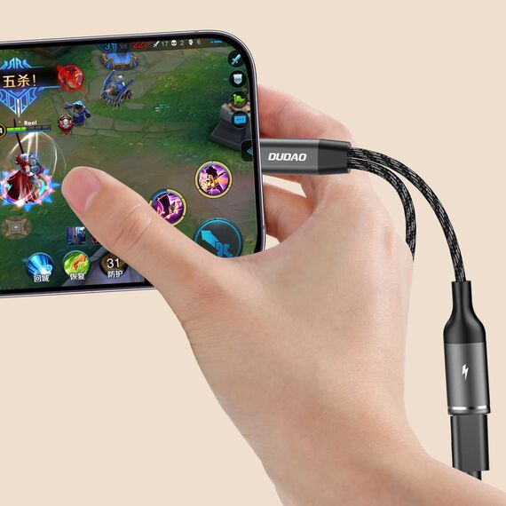 Dudao L13C+ 2in1 USB-C Adapter - Gray - Cables & Adapters - Cables & Accessories - Techbox