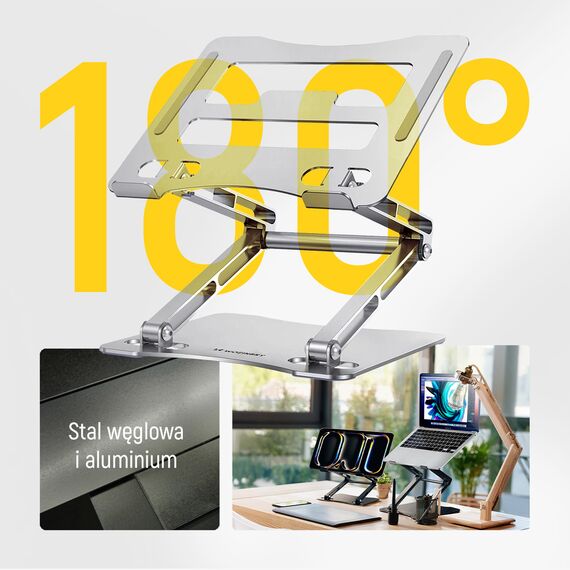 Wozinsky WRS-CPY75DSS aluminum laptop stand - silver - Cooling Pads - Laptop Accessories - Techbox