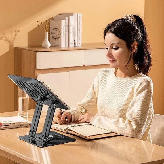 Laptop stand Wozinsky WRS-CPY84SB 360 aluminum + Free! smartphone stand - black | Techbox