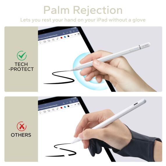 Tech-Protect Digital Magnetic Stylus Pen 3 Magnetic for iPad Tablet - White - Tablet Accessories - Tablet PC & Accessories - Techbox