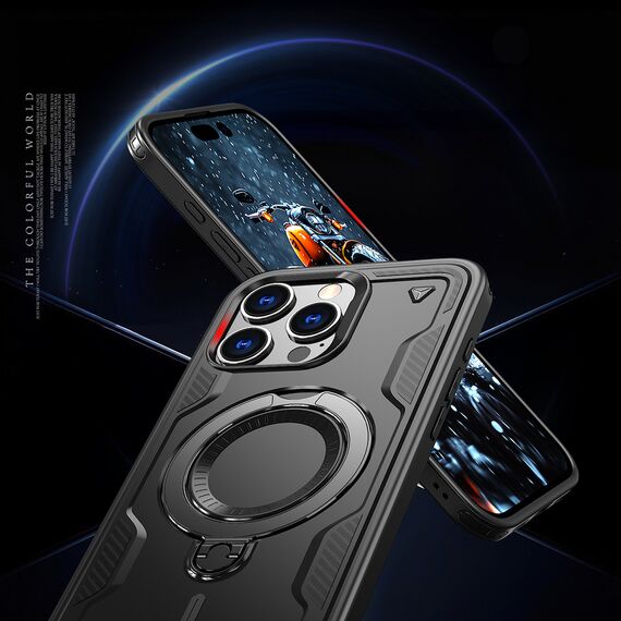 Hybrid Armor Trendy Case with MagSafe for iPhone 16 Pro - Black | Techbox