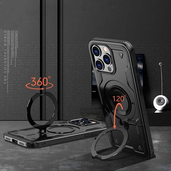 Hybrid Armor Trendy Case with MagSafe for iPhone 16 Pro Max - Black - Apple Cases - Cases - Techbox