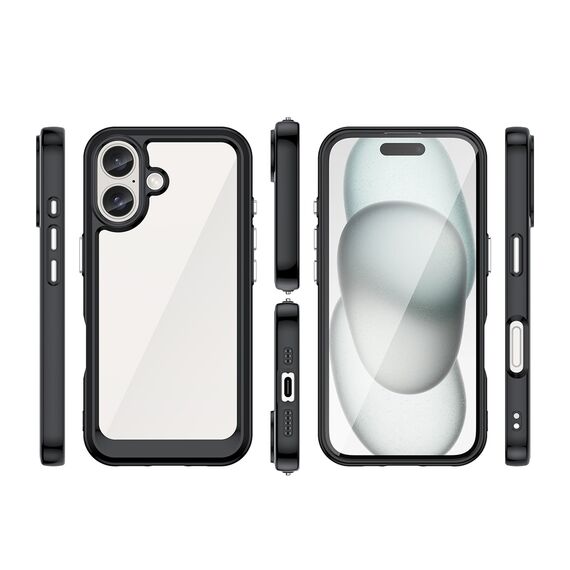 Outer Space Case with Gel Frame for iPhone 16 Plus - Black | Techbox