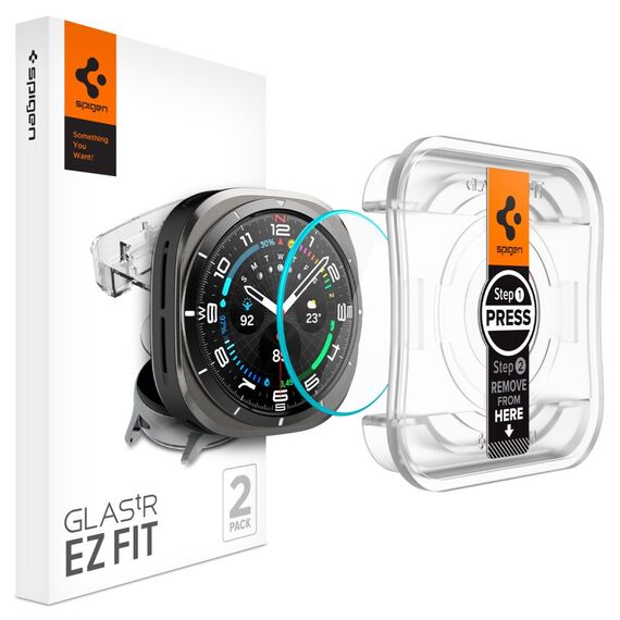 Spigen Glas.TR EZ Fit Tempered Glass for Samsung Galaxy Watch Ultra (47mm) - Clear (2-pack) - Accessories - Smartwatches & Accessories - Techbox