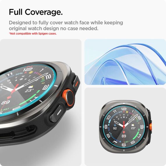 Spigen Glas.TR EZ Fit Tempered Glass for Samsung Galaxy Watch Ultra (47mm) - Clear (2-pack) - Accessories - Smartwatches & Accessories - Techbox