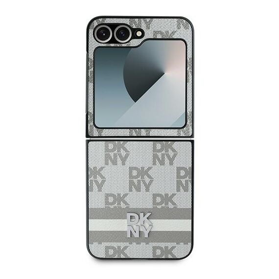 DKNY Checkered Pattern Printed Stripes Case for Samsung Galaxy Z Flip 6 - Beige - Samsung Cases - Cases - Techbox
