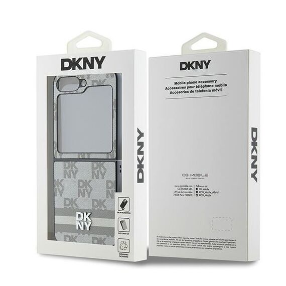 DKNY Checkered Pattern Printed Stripes Case for Samsung Galaxy Z Flip 6 - Beige - Samsung Cases - Cases - Techbox