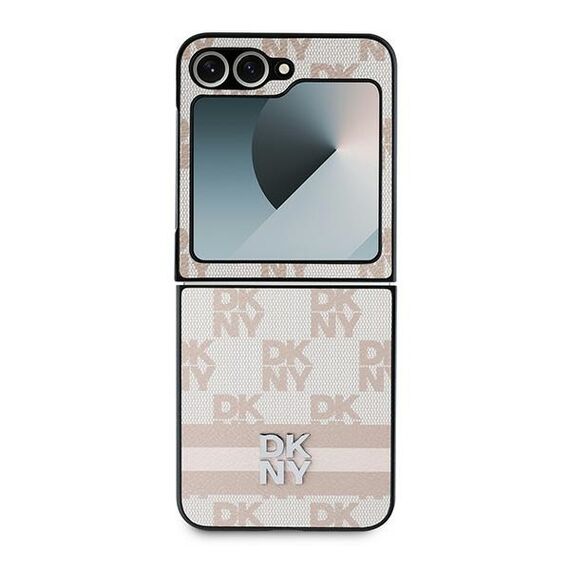 DKNY Checkered Pattern Printed Stripes Case for Samsung Galaxy Z Flip 6 - Pink - Samsung Cases - Cases - Techbox