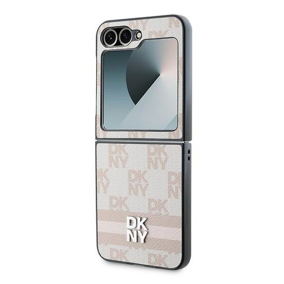 DKNY Checkered Pattern Printed Stripes Case for Samsung Galaxy Z Flip 6 - Pink - Samsung Cases - Cases - Techbox