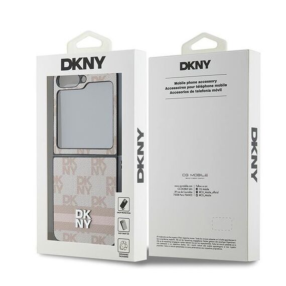 DKNY Checkered Pattern Printed Stripes Case for Samsung Galaxy Z Flip 6 - Pink - Samsung Cases - Cases - Techbox