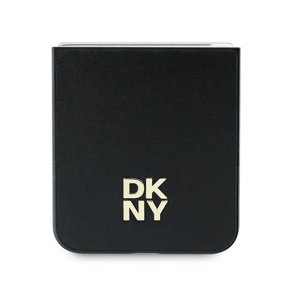 DKNY Leather Metal Stack Logo Case for Samsung Galaxy Z Flip 6 - Black | Techbox