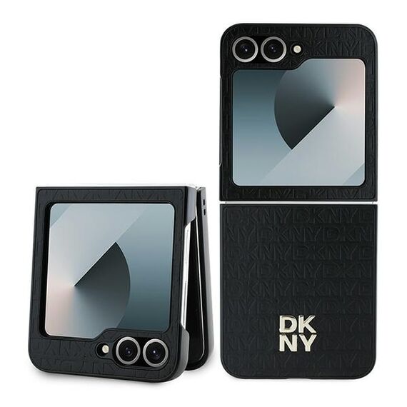 DKNY Repeat Pattern Stack Logo Case for Samsung Galaxy Z Flip6 - Black | Techbox