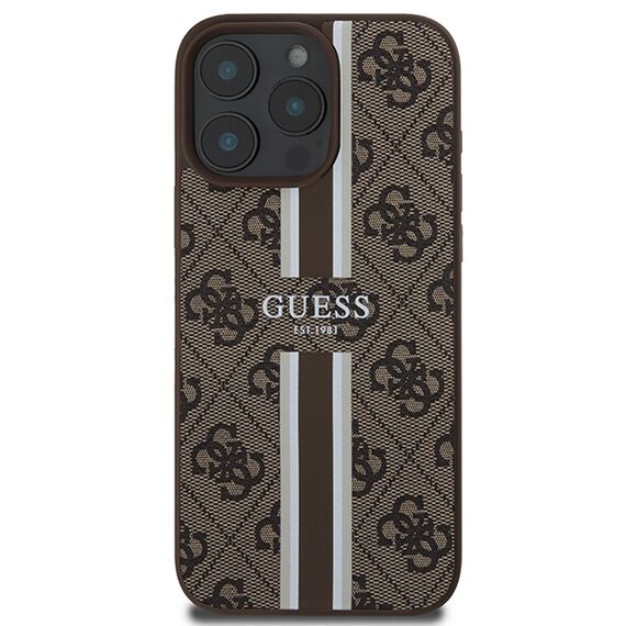 Guess 4G Printed Stripes MagSafe Case for iPhone 16 Pro Max - Brown | Techbox