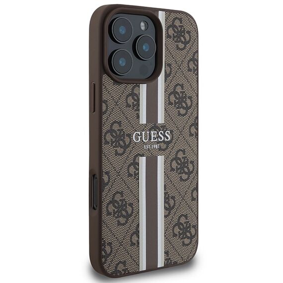 Guess 4G Printed Stripes MagSafe Case for iPhone 16 Pro Max - Brown | Techbox