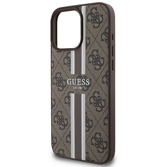Guess 4G Printed Stripes MagSafe Case for iPhone 16 Pro Max - Brown | Techbox