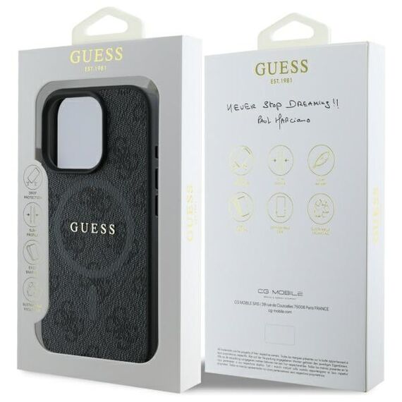 Guess 4G Ring Classic Logo MagSafe case for iPhone 16 Pro Max - black - Apple Cases - Cases - Techbox