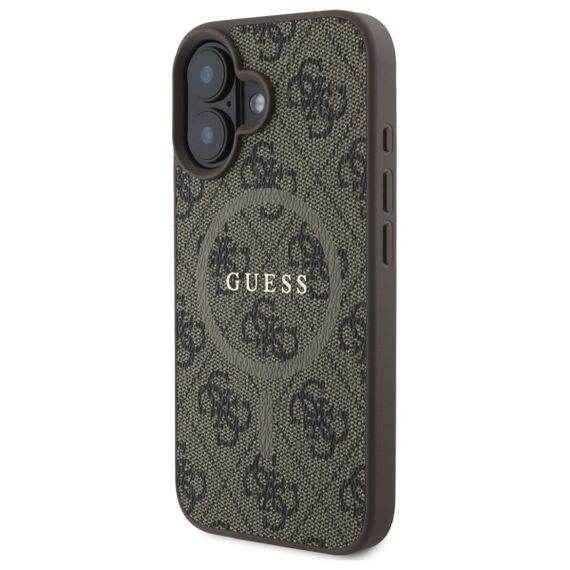 Guess 4G Ring Classic Logo MagSafe iPhone 16 Case - Brown | Techbox