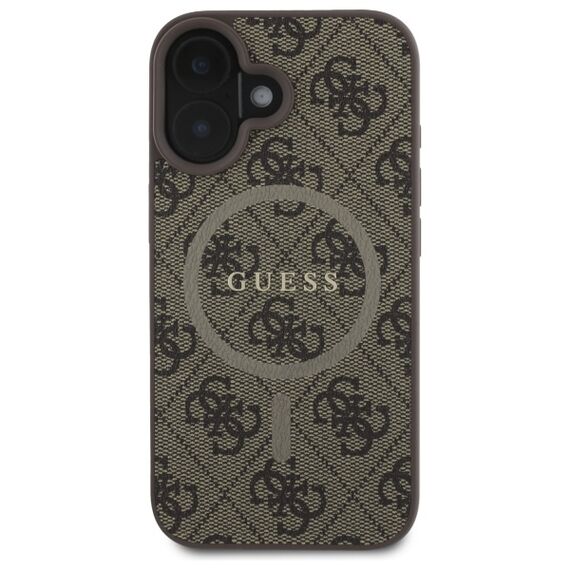 Guess 4G Ring Classic Logo MagSafe iPhone 16 Case - Brown | Techbox