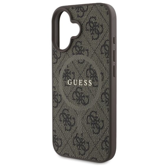 Guess 4G Ring Classic Logo MagSafe iPhone 16 Case - Brown | Techbox