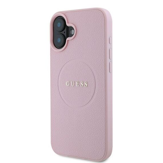 Guess Grained Gold Ring MagSafe iPhone 16 Plus Case - Pink | Techbox