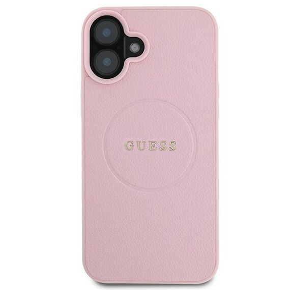 Guess Grained Gold Ring MagSafe iPhone 16 Plus Case - Pink | Techbox