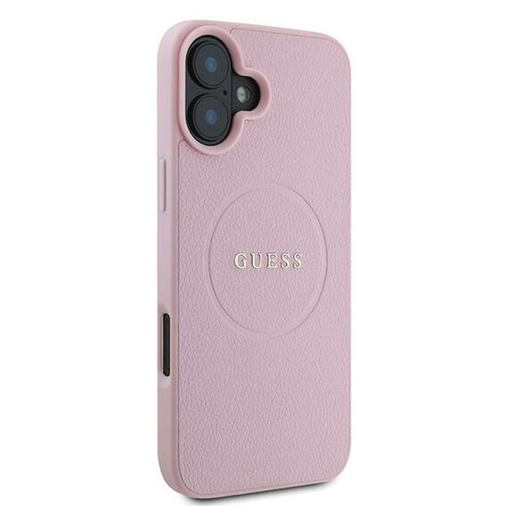 Guess Grained Gold Ring MagSafe iPhone 16 Plus Case - Pink | Techbox