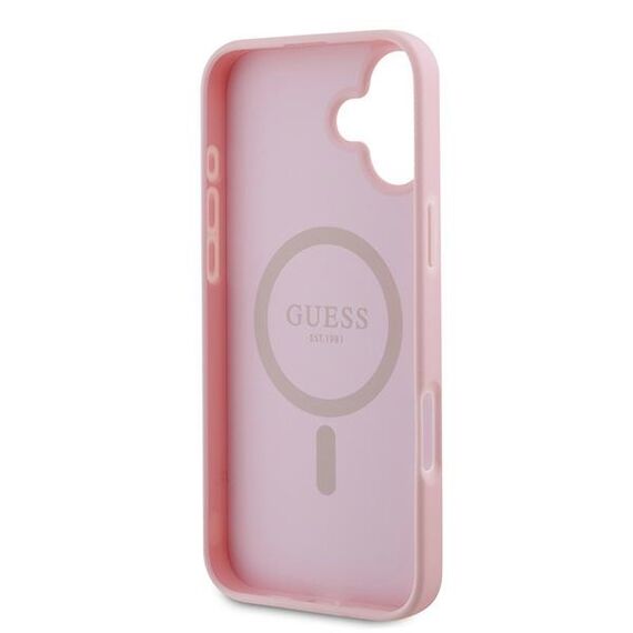 Guess Grained Gold Ring MagSafe iPhone 16 Plus Case - Pink | Techbox