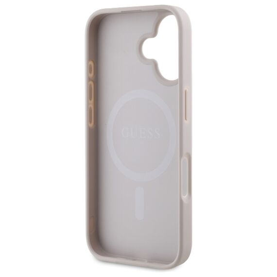 Guess Saffiano Peony Classic Logo MagSafe iPhone 16 Case - Pink | Techbox