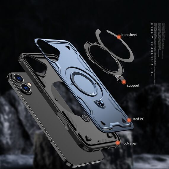 Hybrid Armor Trendy Case with MagSafe for iPhone 16 - Blue - Apple Cases - Cases - Techbox