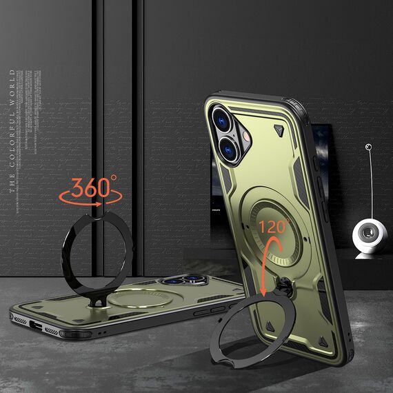 Hybrid Armor Trendy Case with MagSafe for iPhone 16 - Green | Techbox