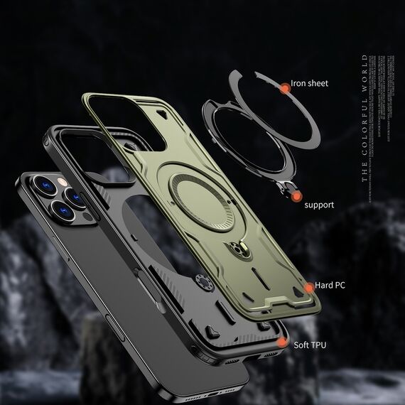 Hybrid Armor Trendy Case with MagSafe for iPhone 16 Pro Max - Green - Apple Cases - Cases - Techbox