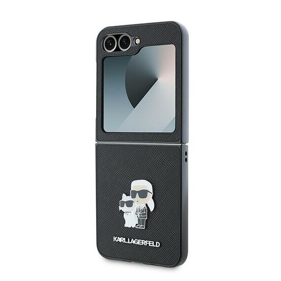 Karl Lagerfeld Saffiano Metal Pin Case for Samsung Galaxy Z Flip 6 - Black | Techbox