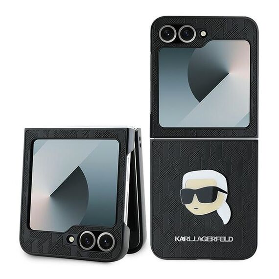 Karl Lagerfeld Saffiano Monogram Case for Samsung Galaxy Z Flip 6 - Black - Samsung Cases - Cases - Techbox