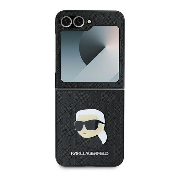 Karl Lagerfeld Saffiano Monogram Case for Samsung Galaxy Z Flip 6 - Black - Samsung Cases - Cases - Techbox