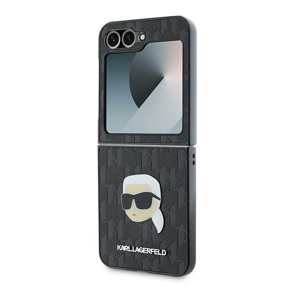 Karl Lagerfeld Saffiano Monogram Case for Samsung Galaxy Z Flip 6 - Black - Samsung Cases - Cases - Techbox
