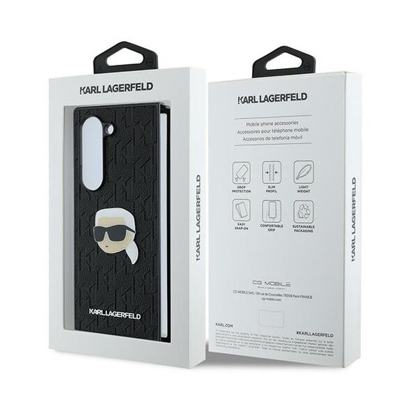 Karl Lagerfeld Saffiano Monogram Head Pin Case for Samsung Galaxy Z Fold 6 - Black | Techbox