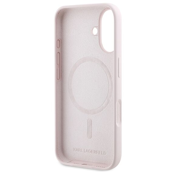 Karl Lagerfeld Silicone Karl&amp;Choupette Heads Ring MagSafe Case for iPhone 16 Plus - Pink - Apple Cases - Cases - Techbox