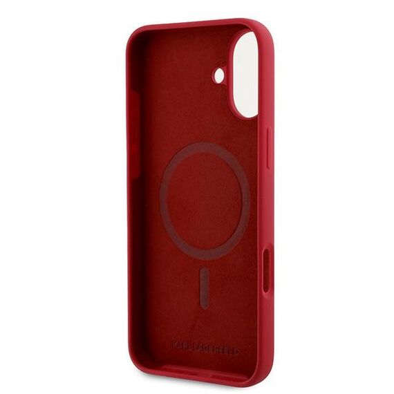 Karl Lagerfeld Silicone Karl&amp;Choupette Heads Ring MagSafe Case for iPhone 16 Plus - Red - Apple Cases - Cases - Techbox