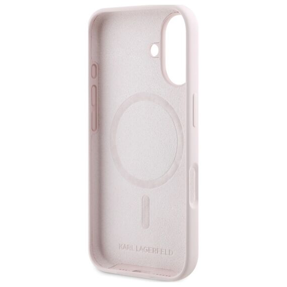 Karl Lagerfeld Silicone Case Heads Print MagSafe for iPhone 16 - Pink | Techbox