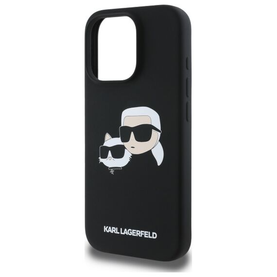 Karl Lagerfeld Silicone Case Heads Print MagSafe for iPhone 16 Pro Max - Black - Apple Cases - Cases - Techbox