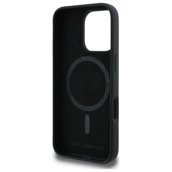 Karl Lagerfeld Silicone Case Heads Print MagSafe for iPhone 16 Pro Max - Black - Apple Cases - Cases - Techbox